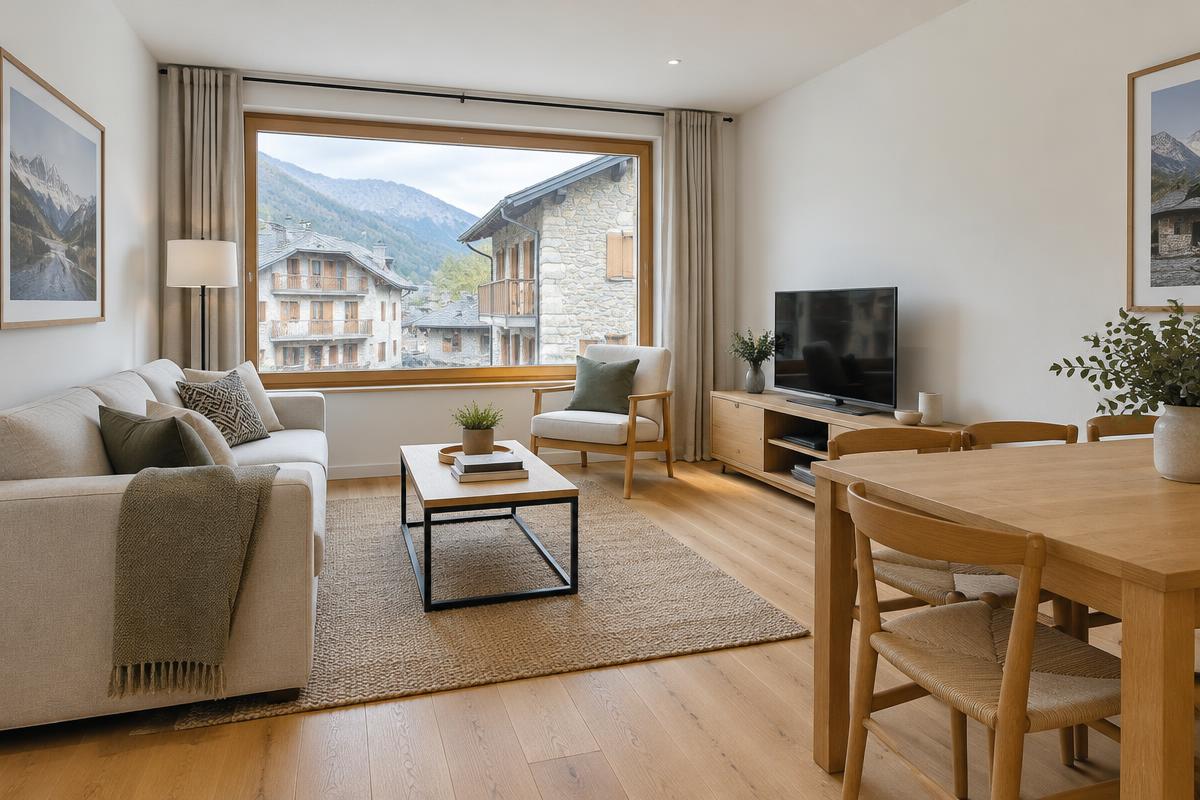 Illustration of an alpine penthouse, not property AD-1156